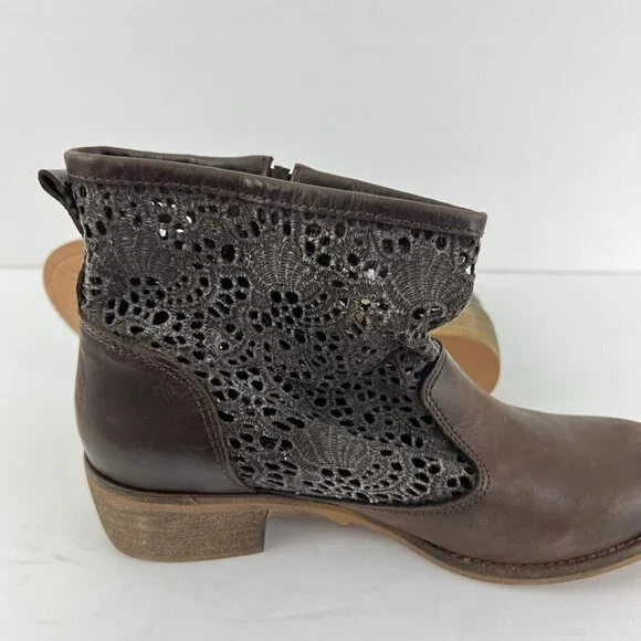Musse & Cloud Ainhoa Brown Leather Lace Boots Size 41 10 - Picture 8 of 10